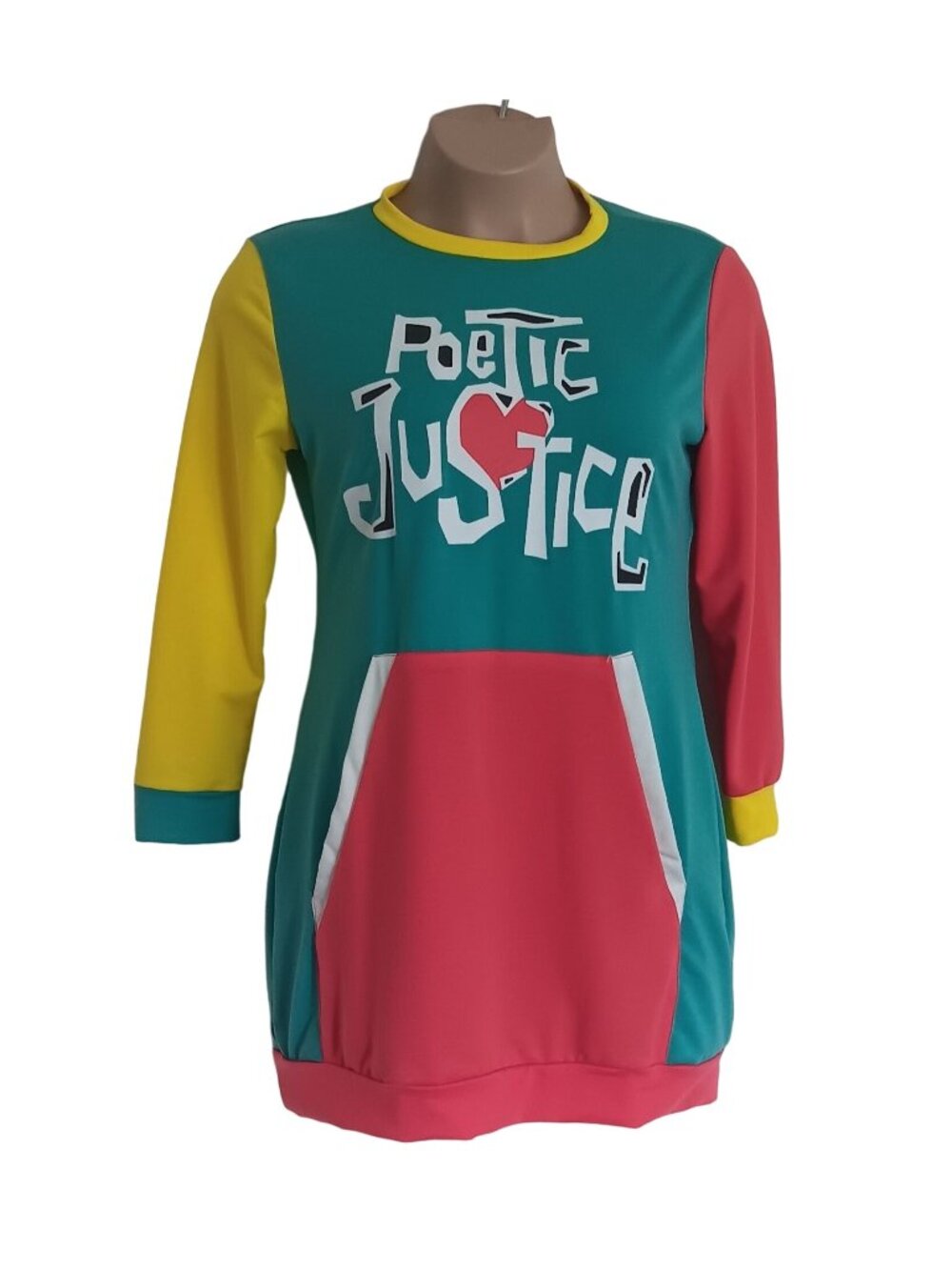 Poetic Justice Color Block Sweatshirt Dress XL